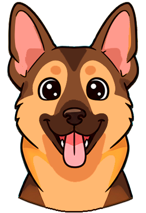 Perro pastor feliz hover